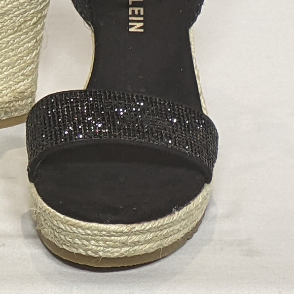 NEW Anne Klein Womens Wylie Wedge Sandal Buckle Strap Sz 6.5 black - Picture 5 of 5